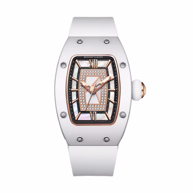 Часовник Bonest Gatti Classy Series 32мм – Mechanical – Бял