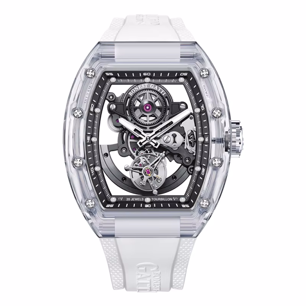 Bonest Gatti Tourbillon 45мм, Автомат механизъм, Бял