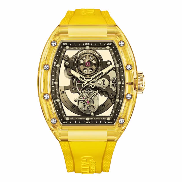 Bonest Gatti Tourbillon 45мм, Автомат механизъм, Златен
