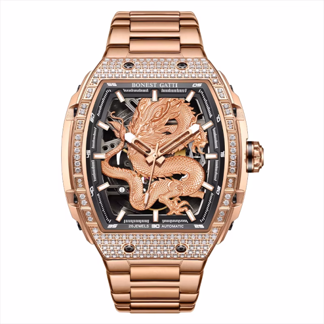 Часовник Bonest Gatti Dragon Series 42мм - Automatic - Златист