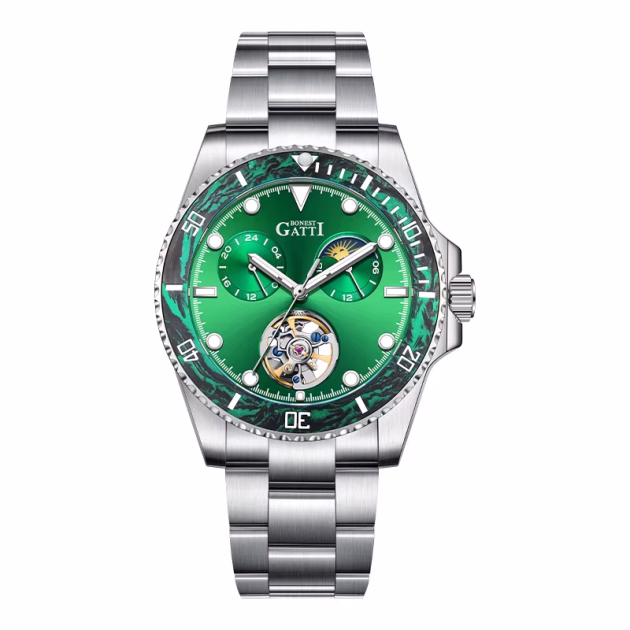 Часовник Bonest Gatti Submarine Series 43мм - Автомат - Зелен