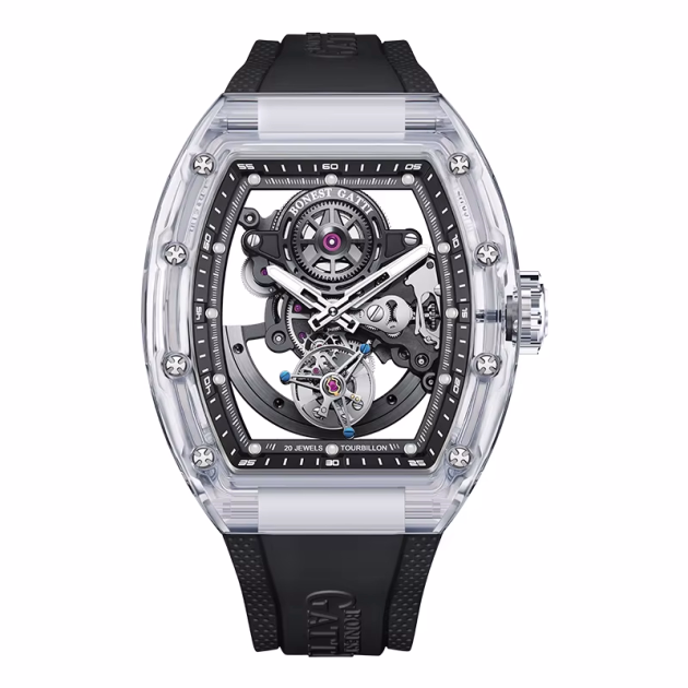 Bonest Gatti Tourbillon 45мм, Автомат механизъм, Черен