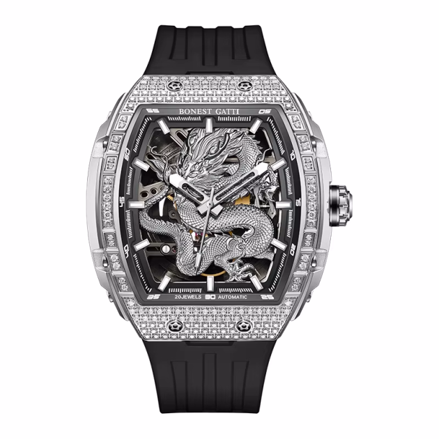 Часовник Bonest Gatti Dragon Series 42мм - Automatic - Сив