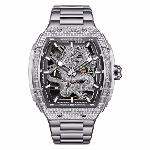 Часовник Bonest Gatti Dragon Series 42мм - Automatic - Сив