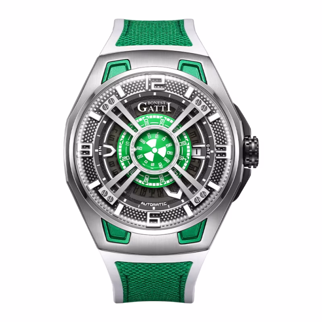 Часовник Bonest Gatti Reverse Gravity 43мм - Automatic - Зелен