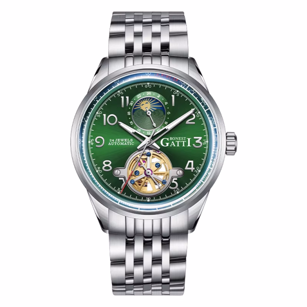 Часовник Bonest Gatti Reverse Gravity 42мм - Automatic - Зелен